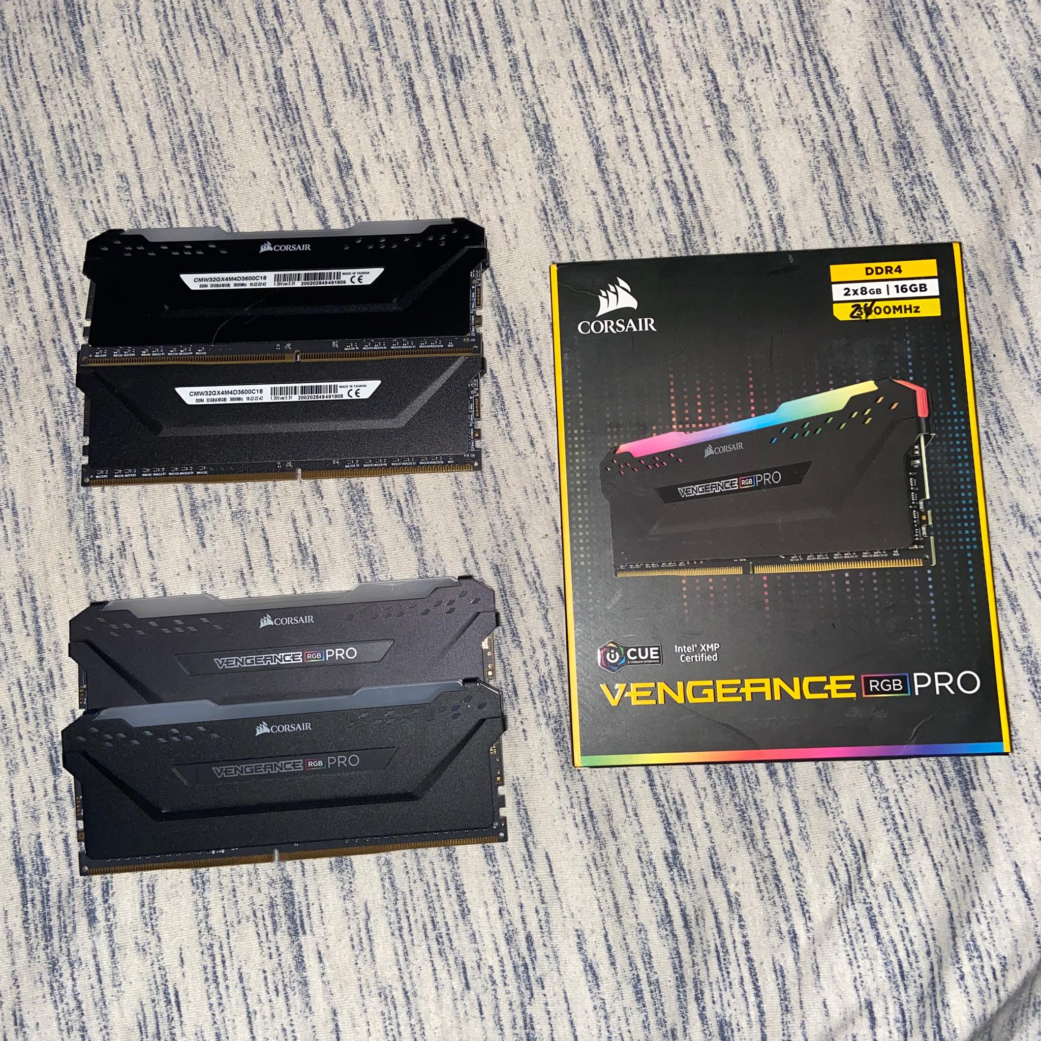 Used! Corsair vengeance RGB PRO 3600hz 4x8GB
