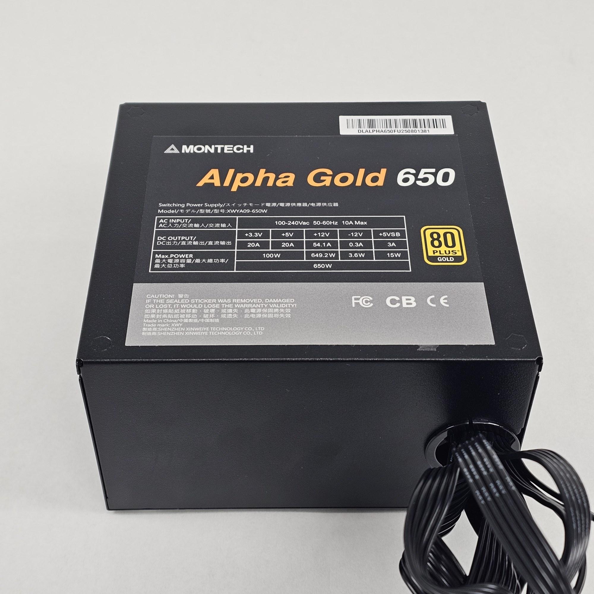 650 Watt PSU Montech Alpha Gold 650 Power Supply