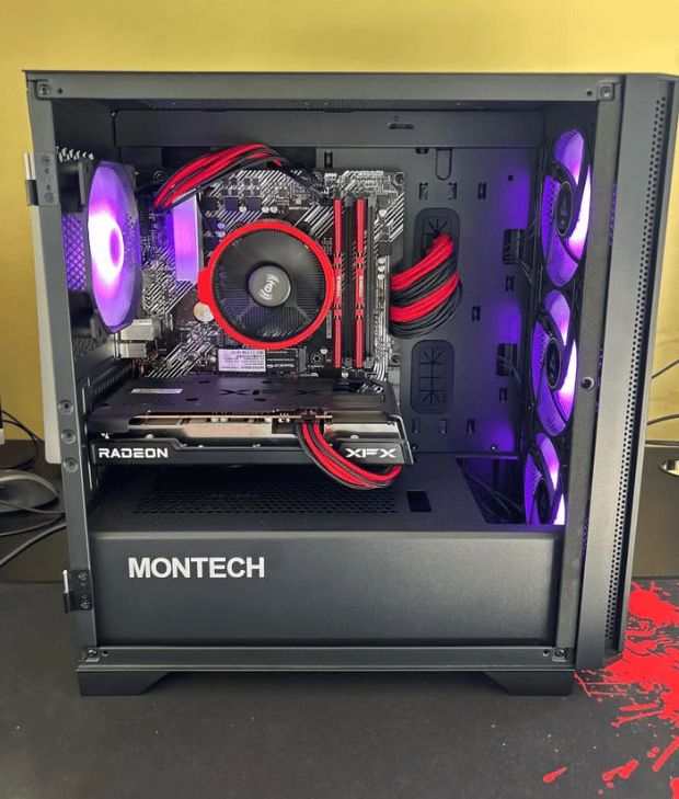 Black and Red Rx 6600/Ryzen 5 5500 PC