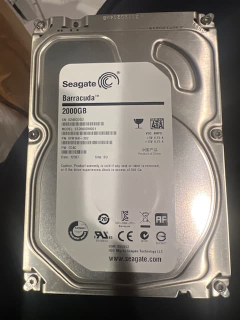 Seagate Barracuda 2TB HDD Hard Drive 3.5 Inch.
