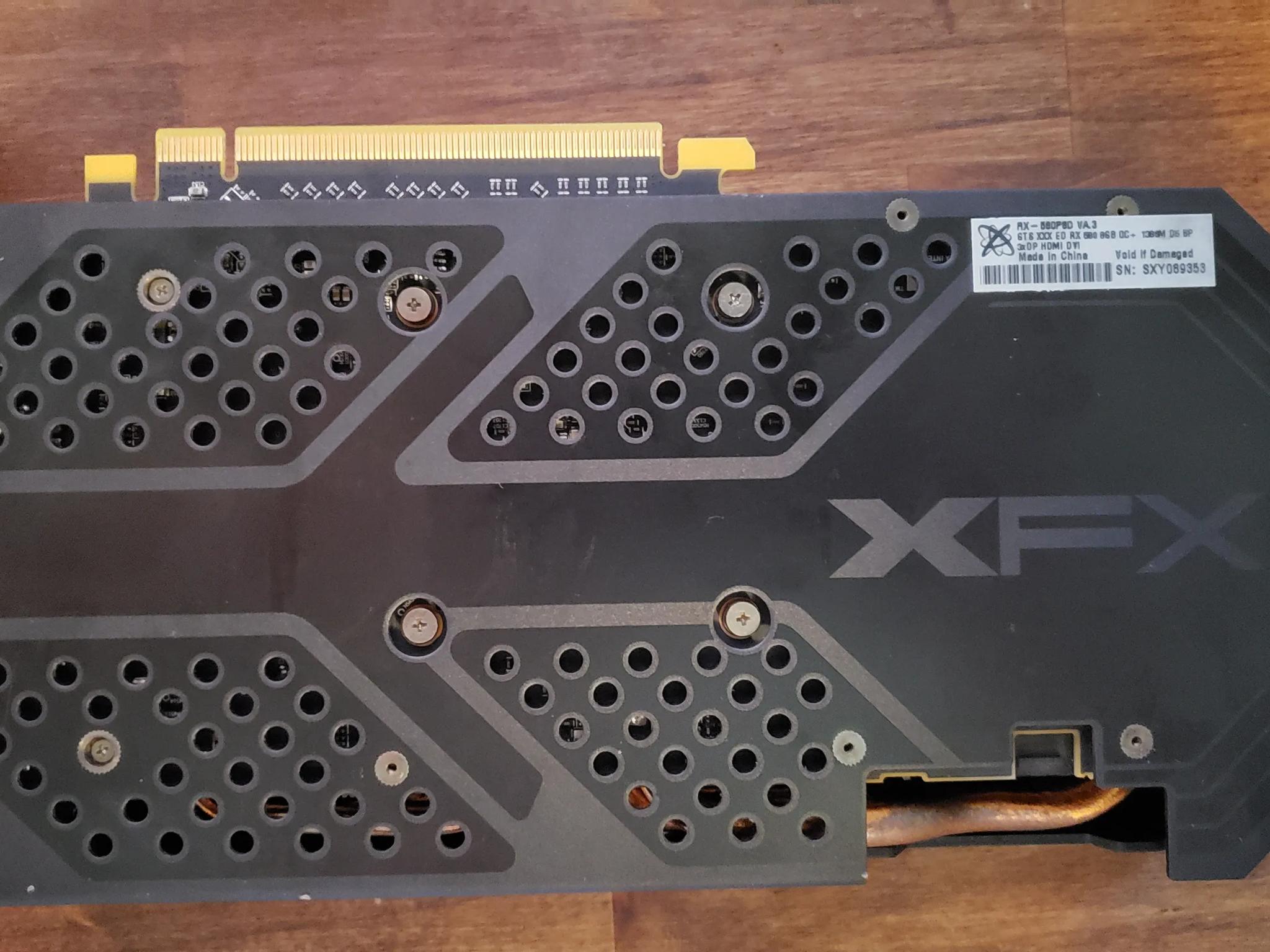 XFX RX 580 graphics card with 8gb memory