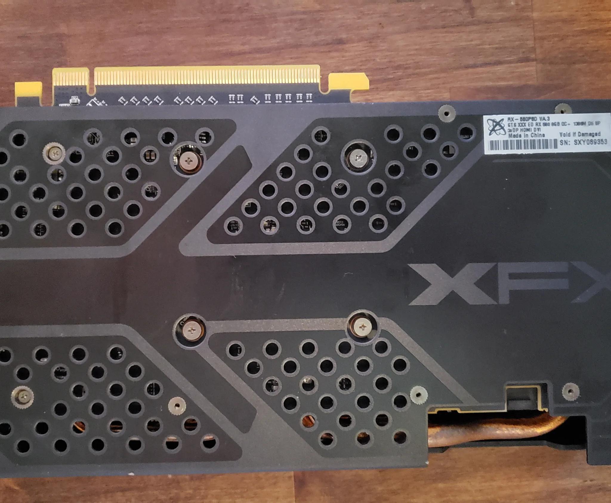XFX RX 580 graphics card with 8gb memory