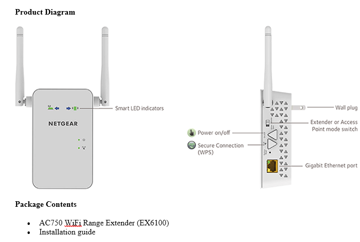 NETGEAR AC750 (EX6100) Wi-Fi Range Extender
