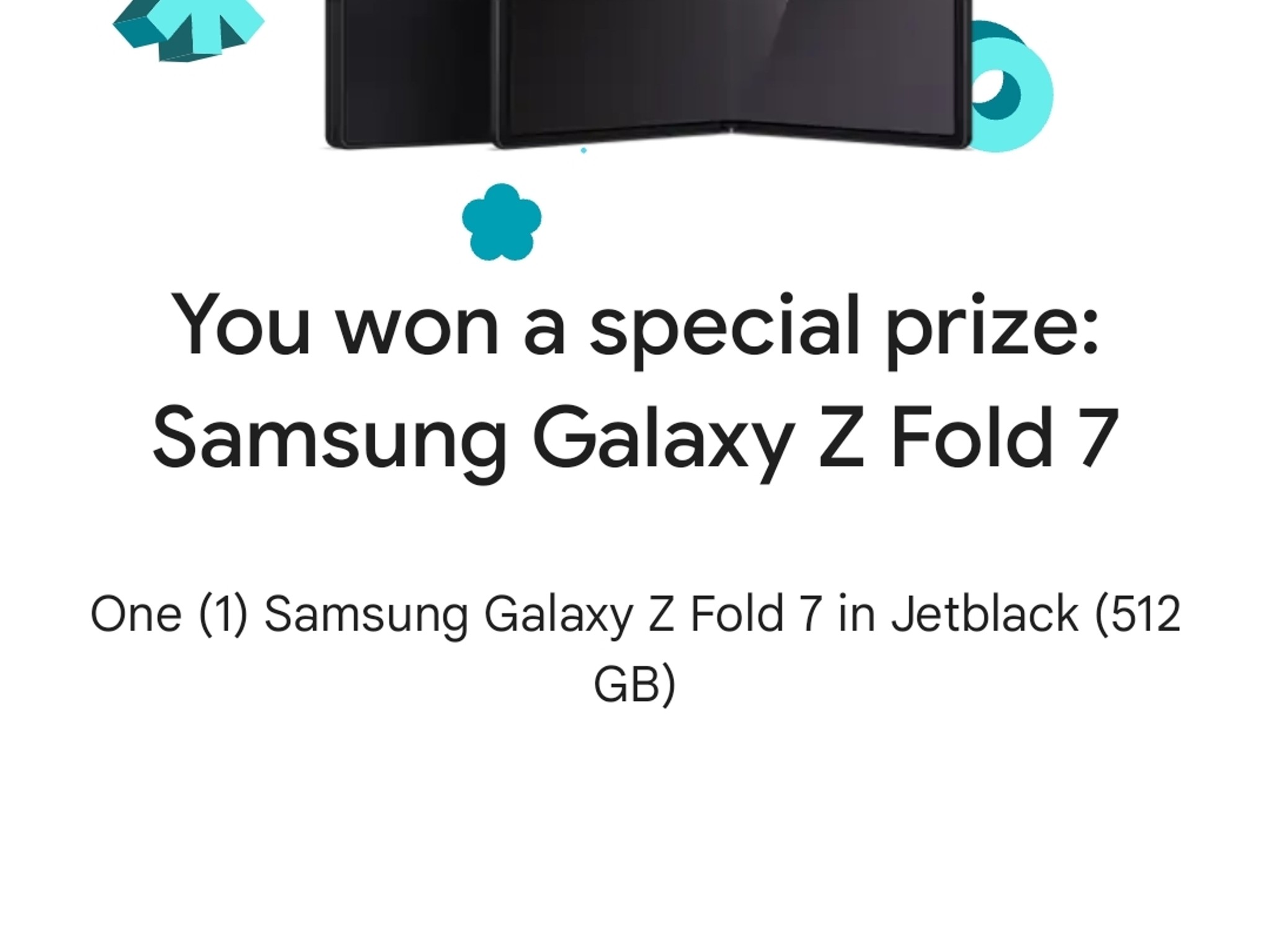 Samsung Galaxy Fold 7 Unsealed 512 GB, Unlocked, Jetblack