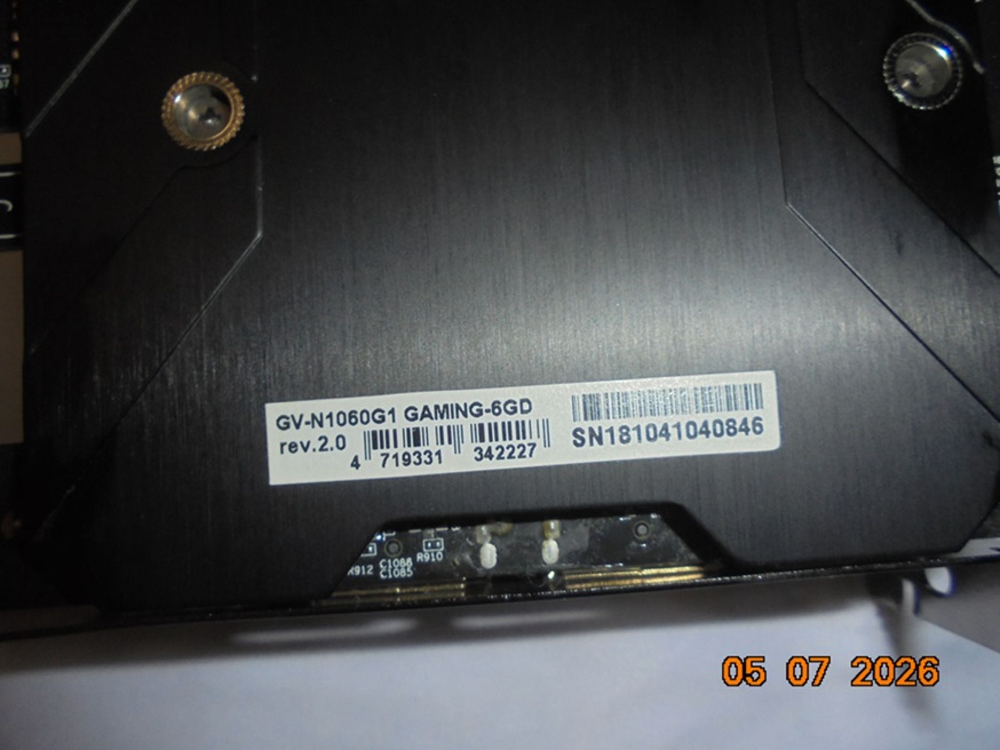GIGABYTE GTX 1060 G1 6GB Gaming Rev.2.0/Clean/Functions Great