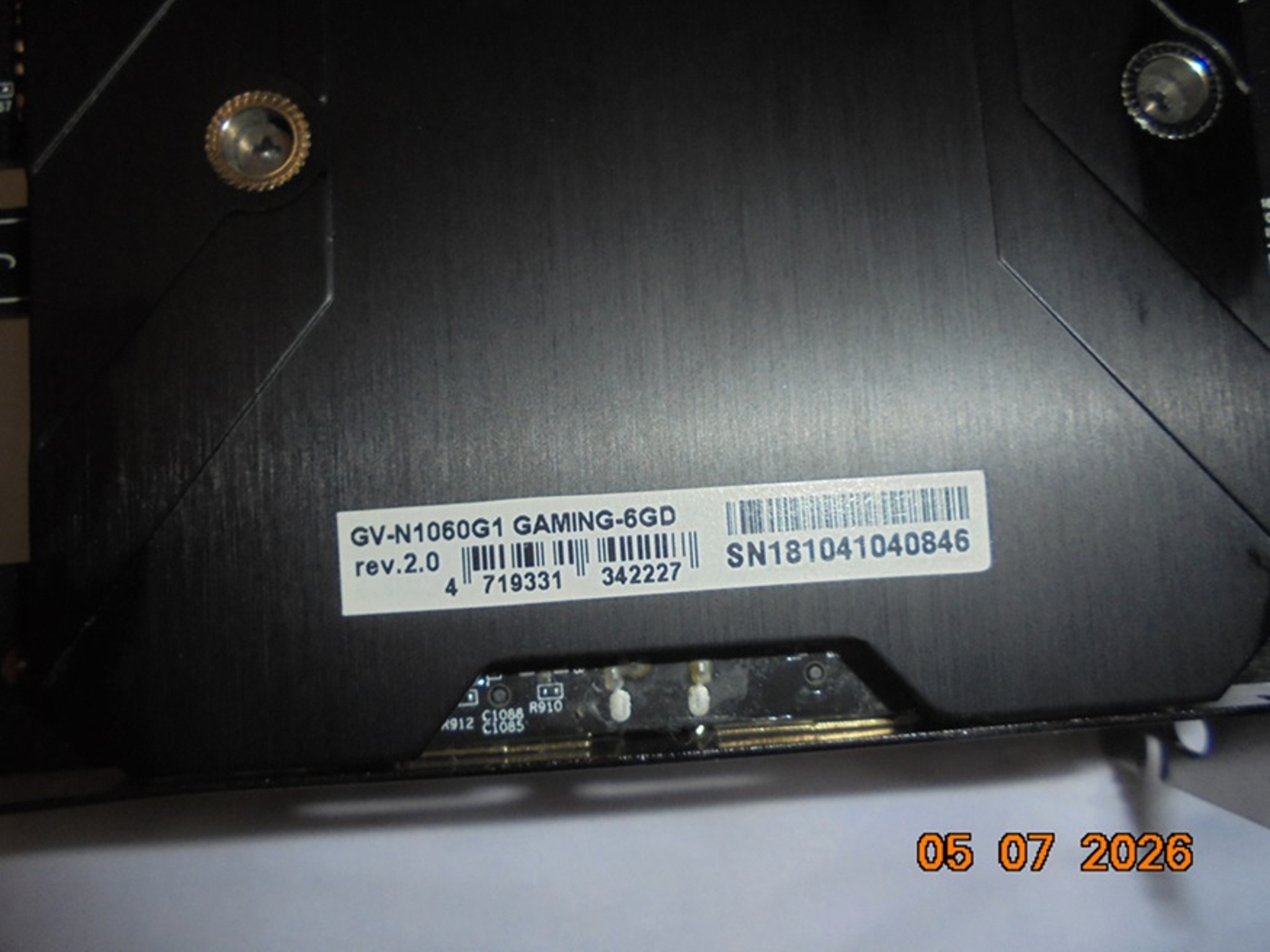 GIGABYTE GTX 1060 G1 6GB Gaming Rev.2.0/Clean/Functions Great