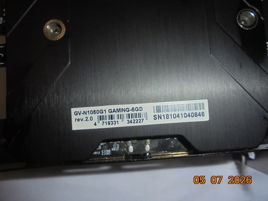 GIGABYTE GTX 1060 G1 6GB Gaming Rev.2.0/Clean/Functions Great