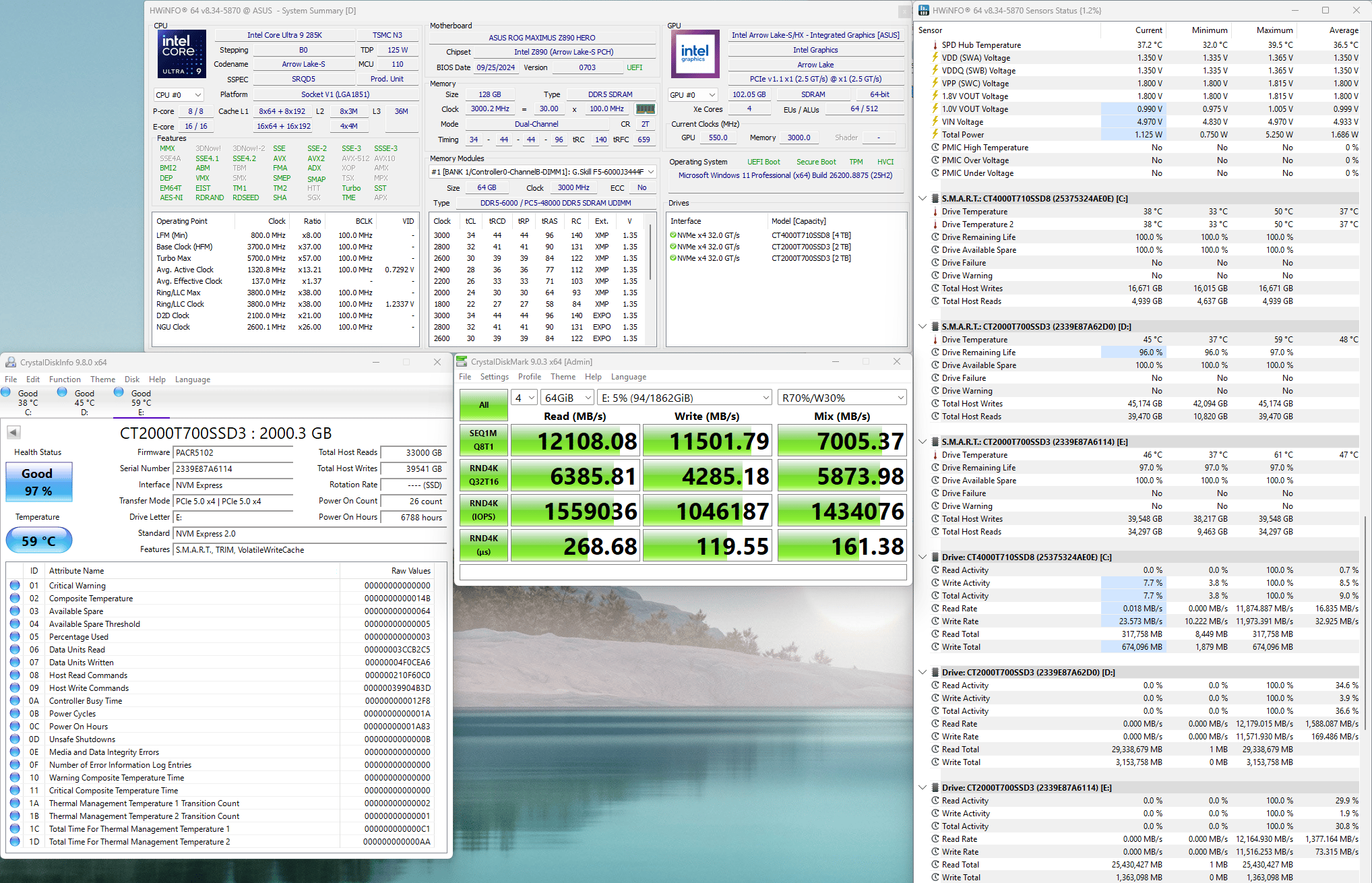 Crucial T700 2TB PCIe Gen5 NVMe SSD – Windows 11 Pro Preinstalled + NEW Retail License