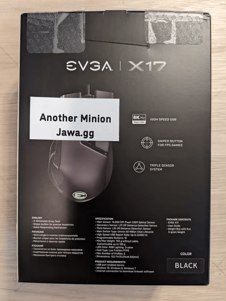 EVGA X17 Gaming Mouse Wired Black