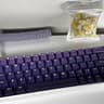 Quality RGB Custom Keyboard - Gateron Milky Yellow + Extras - Purple Hue Keycaps & Coiled Wire