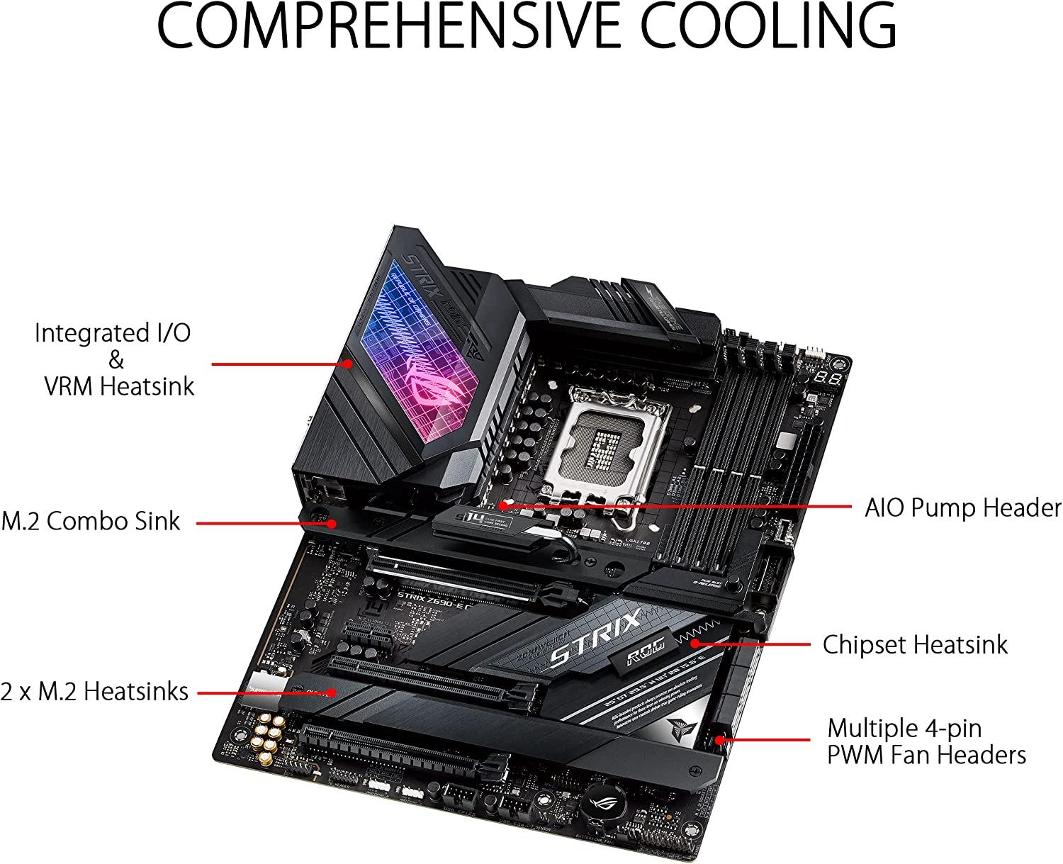 ASUS ROG STRIX Z690-E GAMING WIFI Intel Z690 LGA 1700 ATX DDR5 Gaming Motherboard