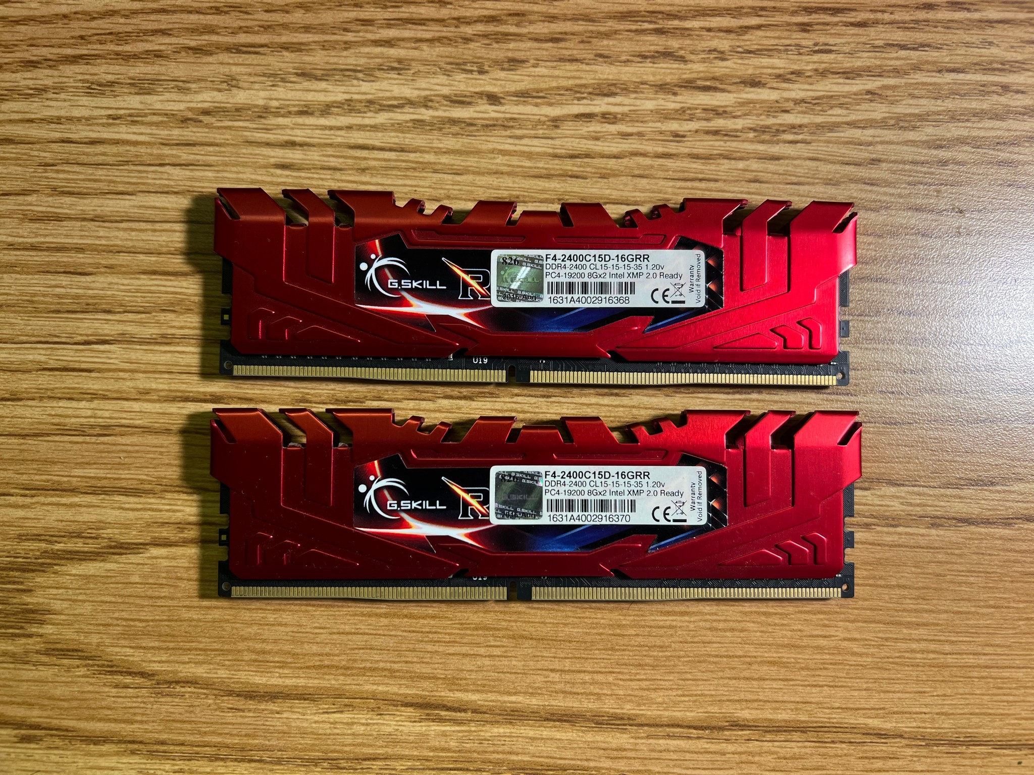 16GB (2x8GB) DDR4-2400MHz CL15 G.SKILL Ripjaws 4 Memory Kit Red