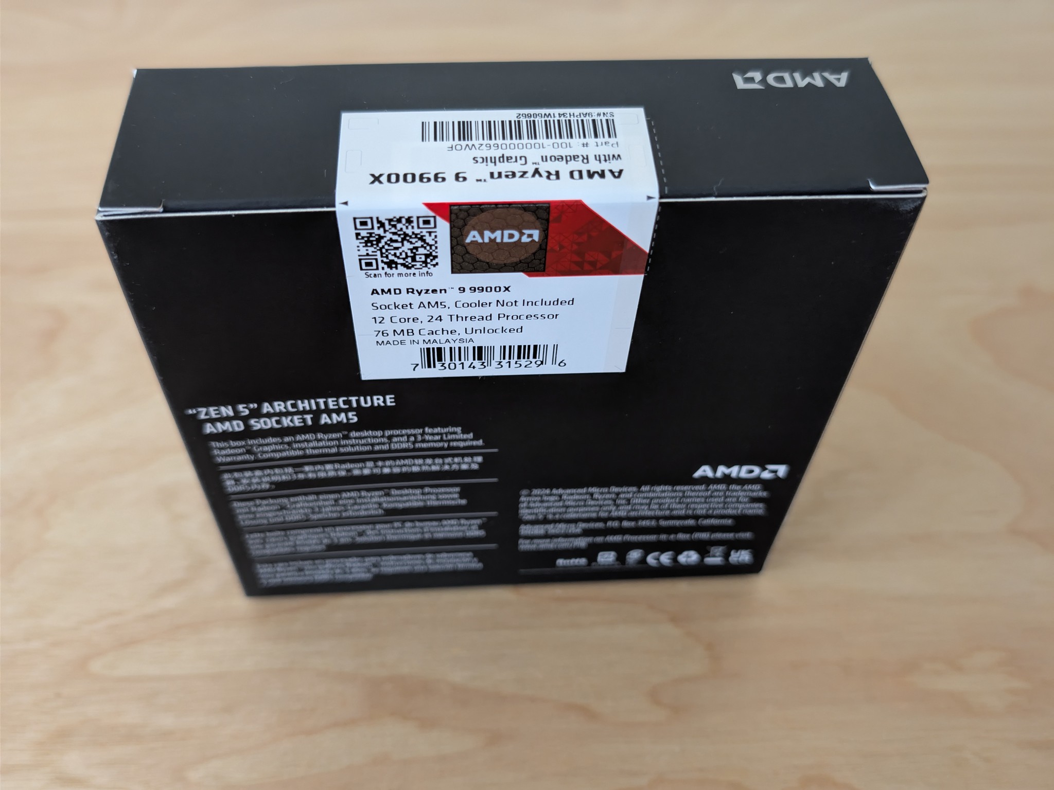 Brand New AMD Ryzen 9 9900X 12-Core 24-Thread AM5 Processor | Factory Sealed
