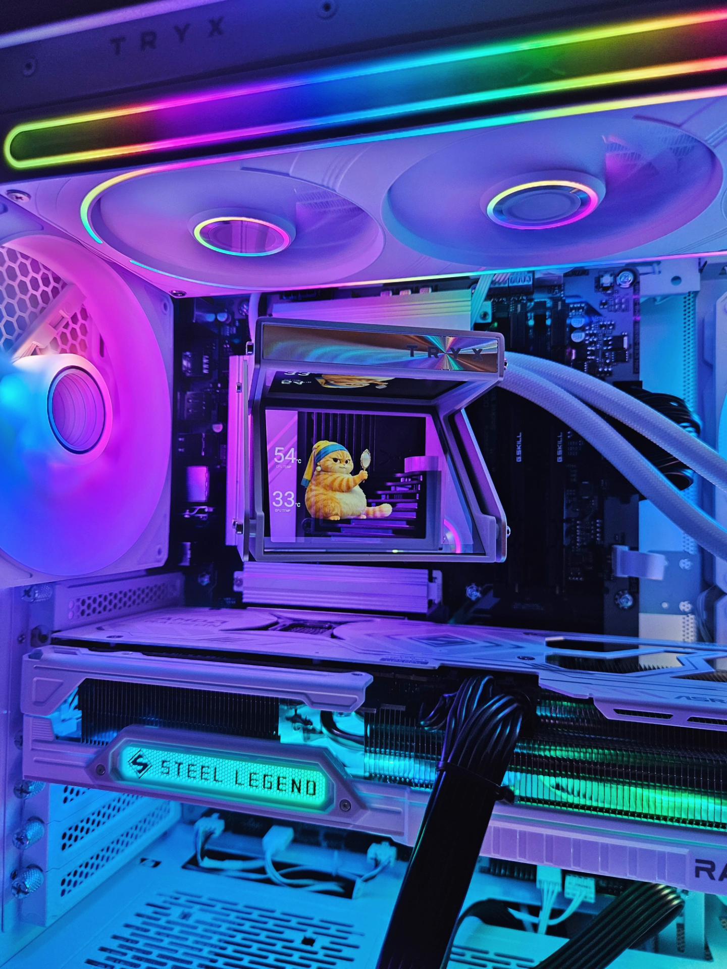 White Gaming PC • RX 9070 XT • Intel Core Ultra 7 265K • 32GB DDR5 • 1TB M.2 • TRYX Holo 360MM