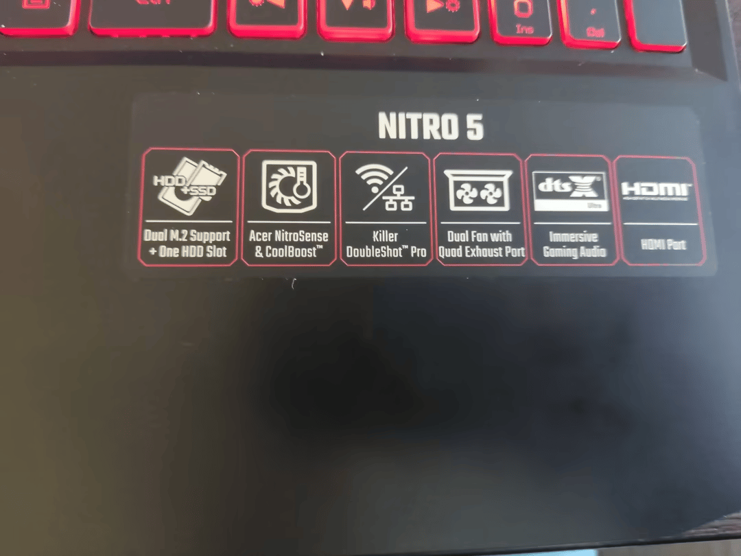 Acer Nitro 5 15.6" 144hz 1080p, 11400H, 1650, 16gb ram upgraded Laptop