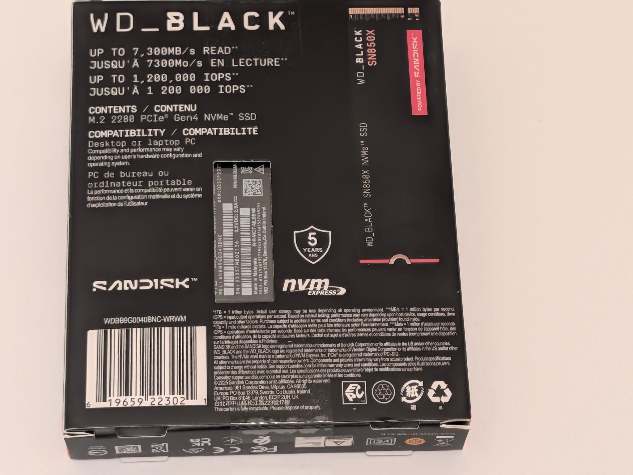 Western Digital Black SN850X 4TB - Image 2