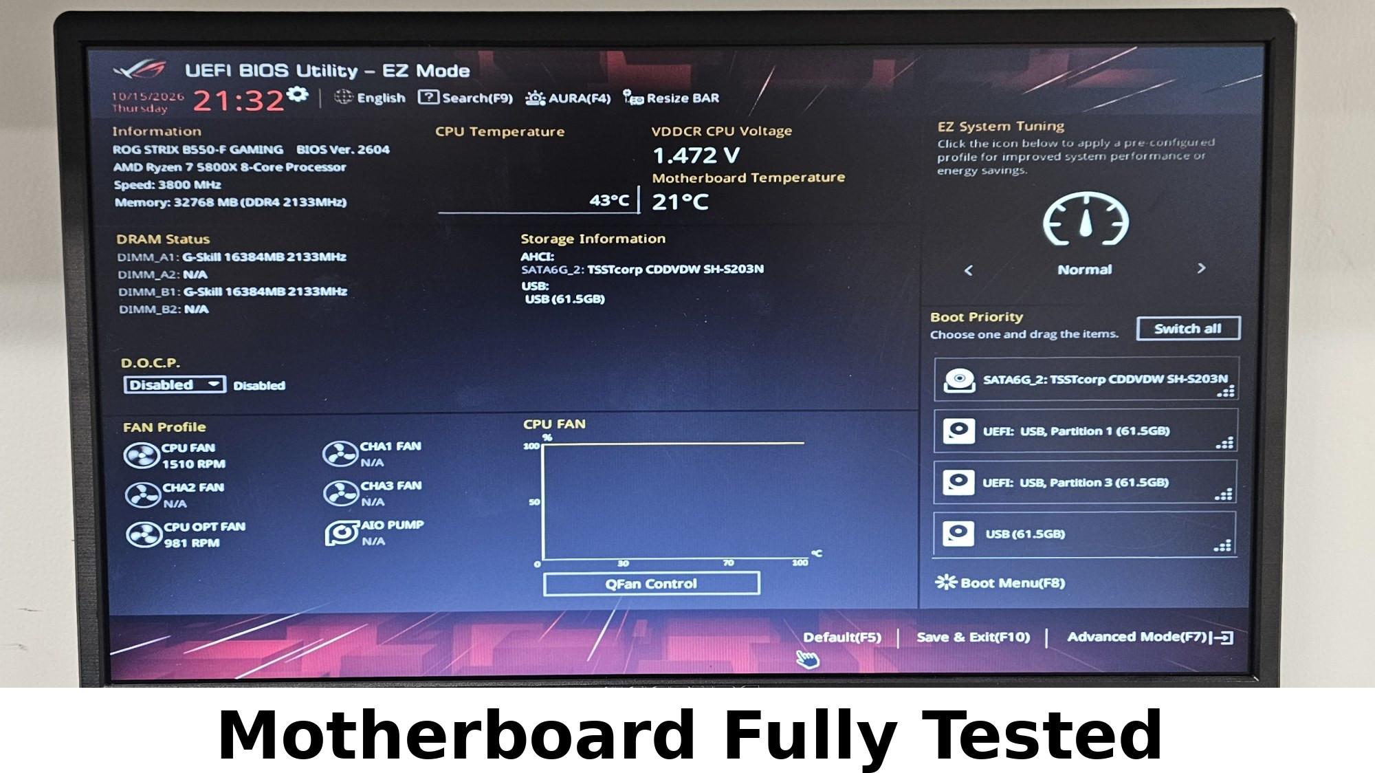 ASUS ROG STRIX B550-F GAMING AMD AM4 DDR4 ATX Motherboard