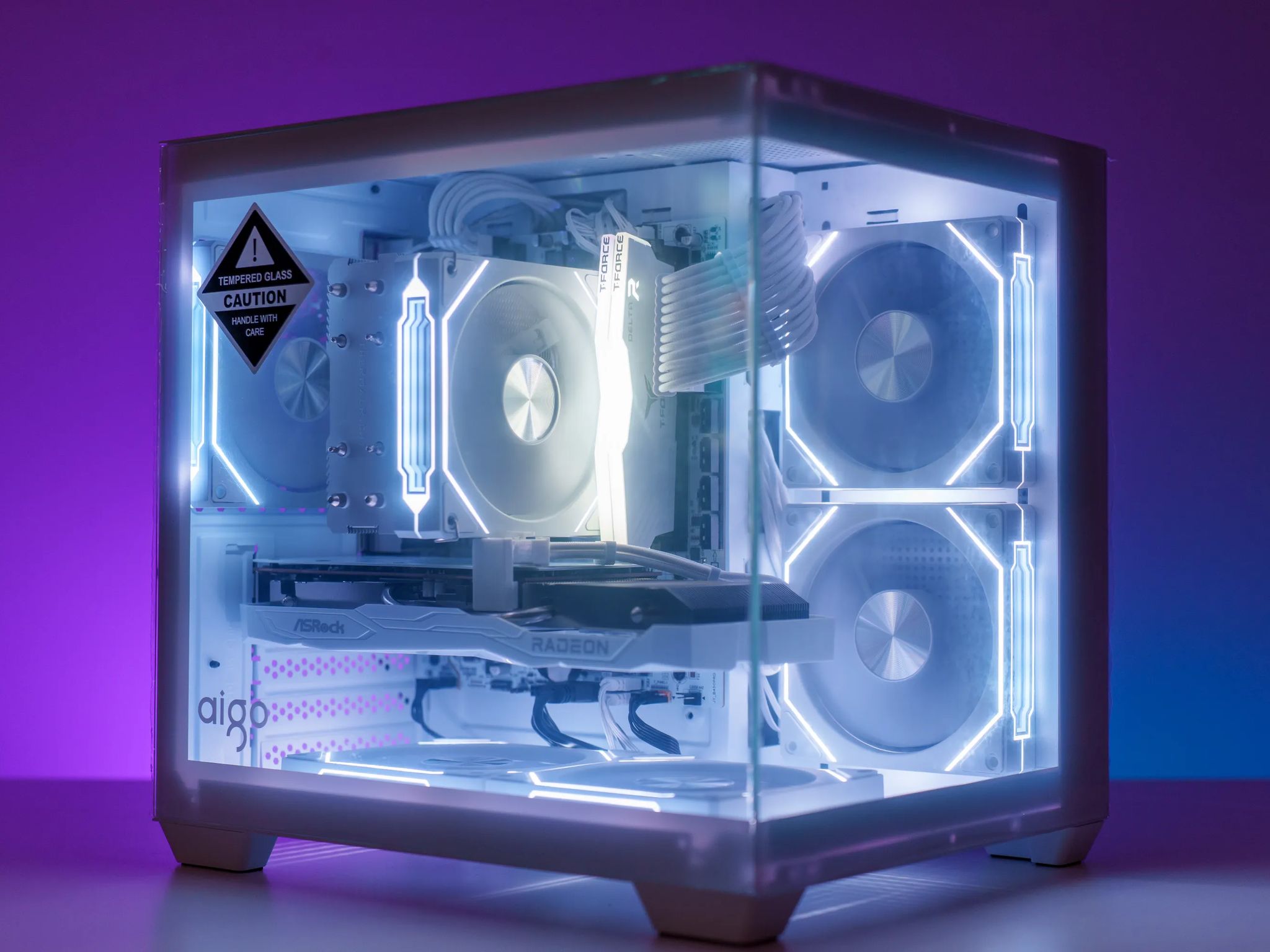 All White Gaming Computer | AMD Ryzen 5 | AMD RX 6600 | 16GB DDR4 | 1TB M.2