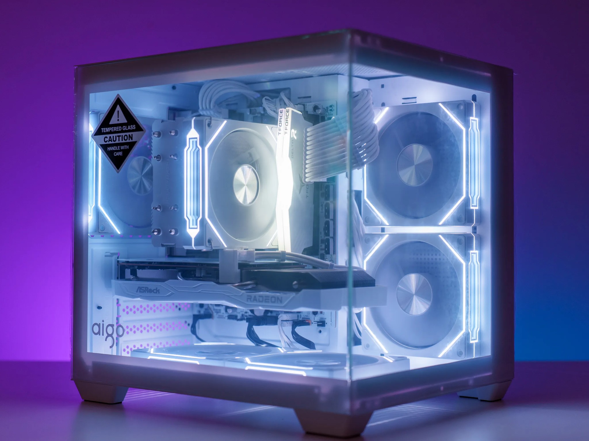 All White Gaming Computer | AMD Ryzen 5 | AMD RX 6600 | 16GB DDR4 | 1TB M.2