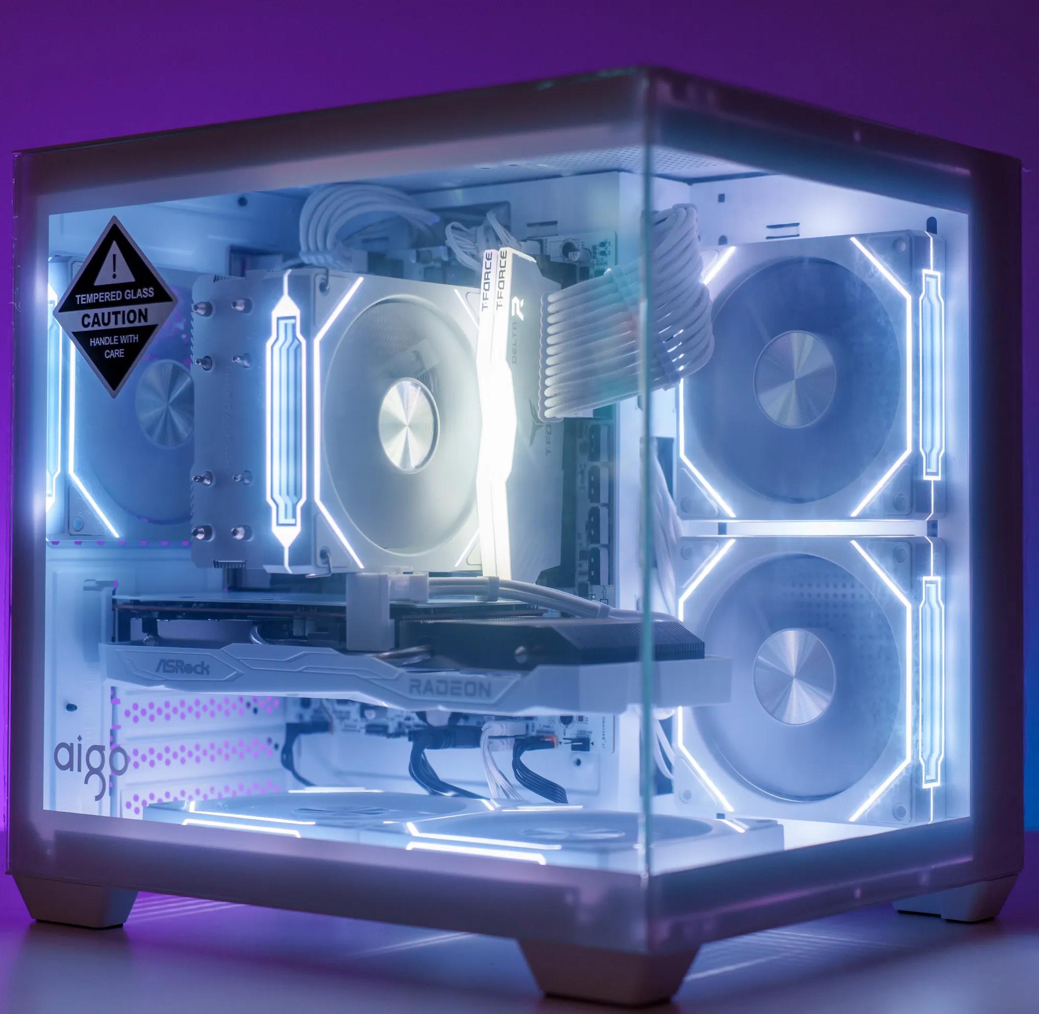 All White Gaming Computer | AMD Ryzen 5 | AMD RX 6600 | 16GB DDR4 | 1TB M.2