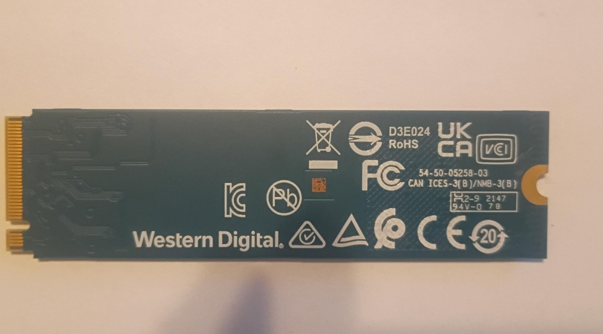 100% Health / Western Digital WD Green SN350 2TB NVMe M.2 Gen 3.0 x 4 SSD
