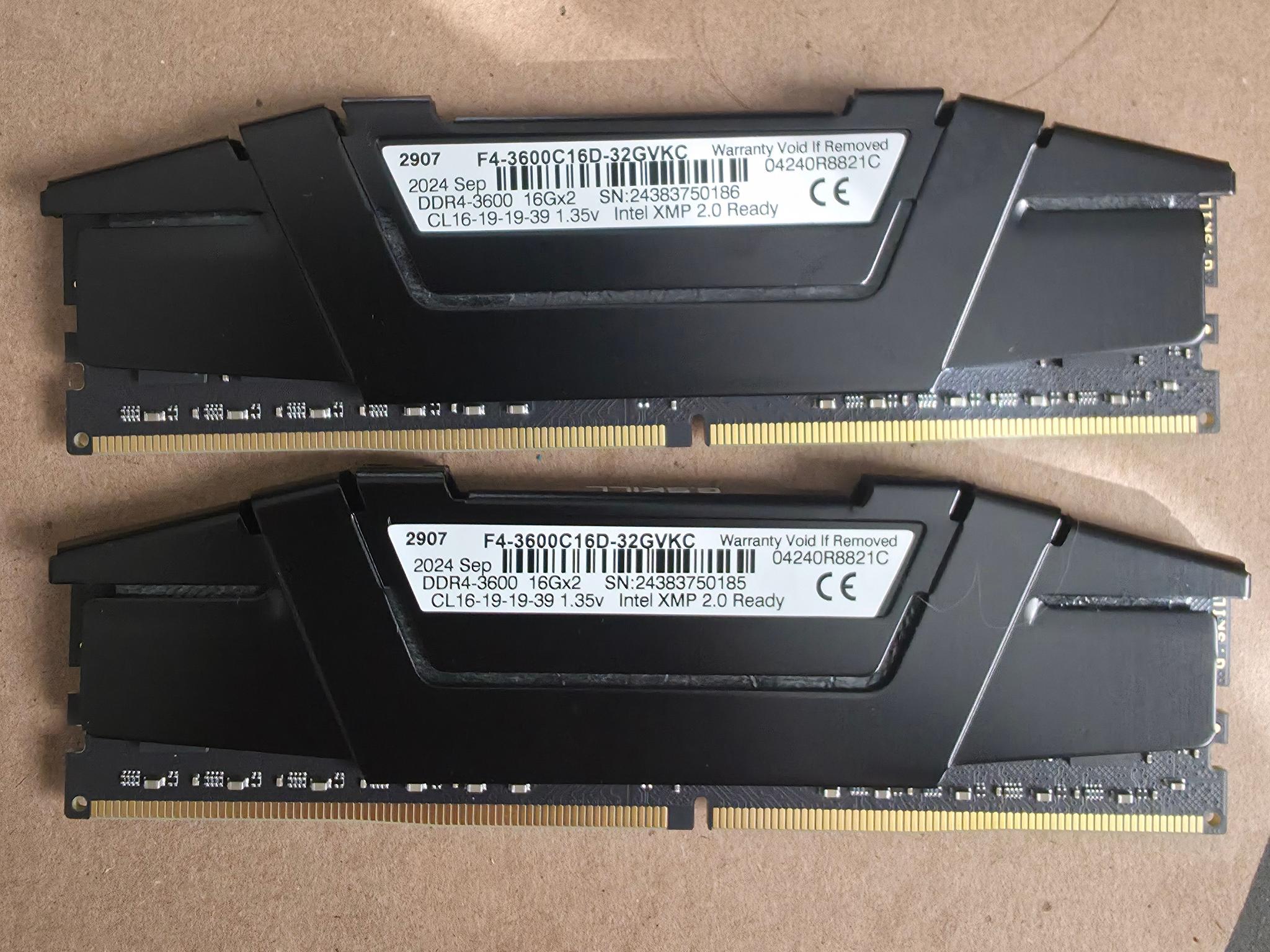 G.SKILL RipjawsV Series DDR4 RAM | 3600Mhz 32GB (2x16)