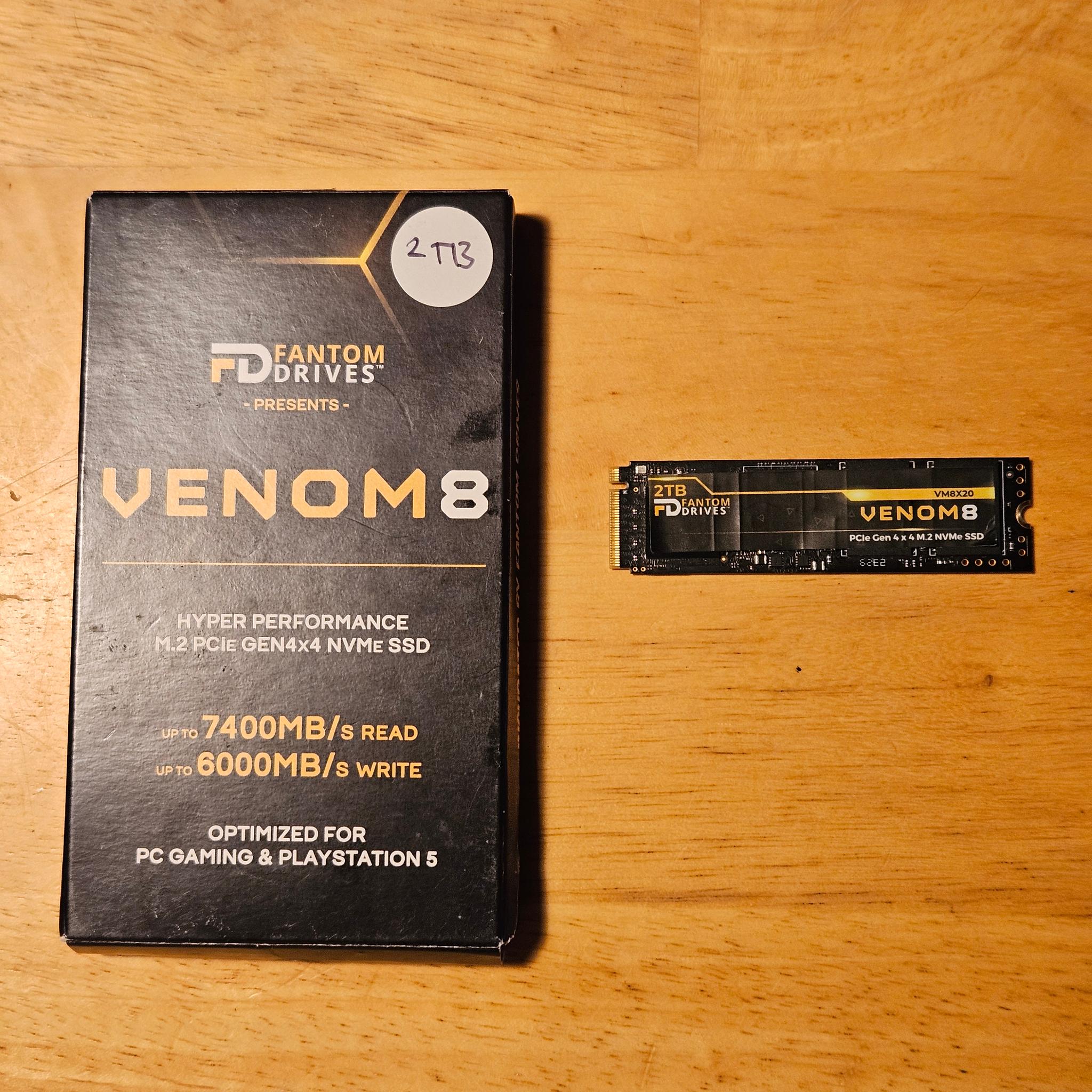 Fantom Drives Venom 8 2tb with DRAM Cache and Free Heatsink