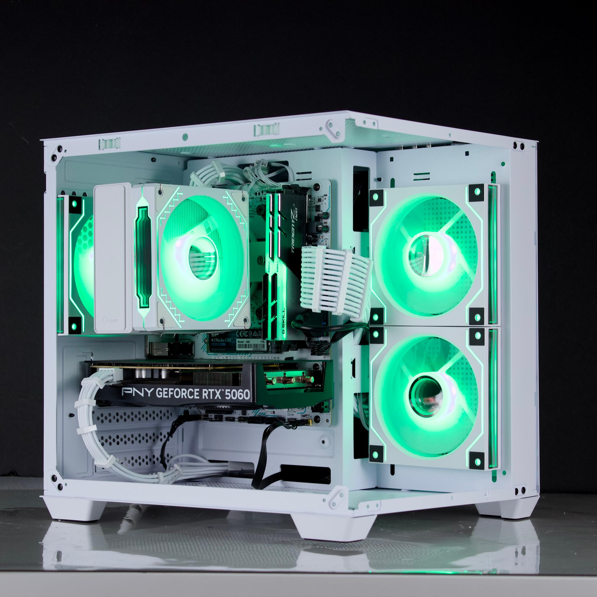 🧊❄️🧊 White Gaming PC – RTX 5060, Ryzen 5 5600X, 32GB RAM, 1TB SSD - WiFi, BlueTooth 🧊❄️🧊