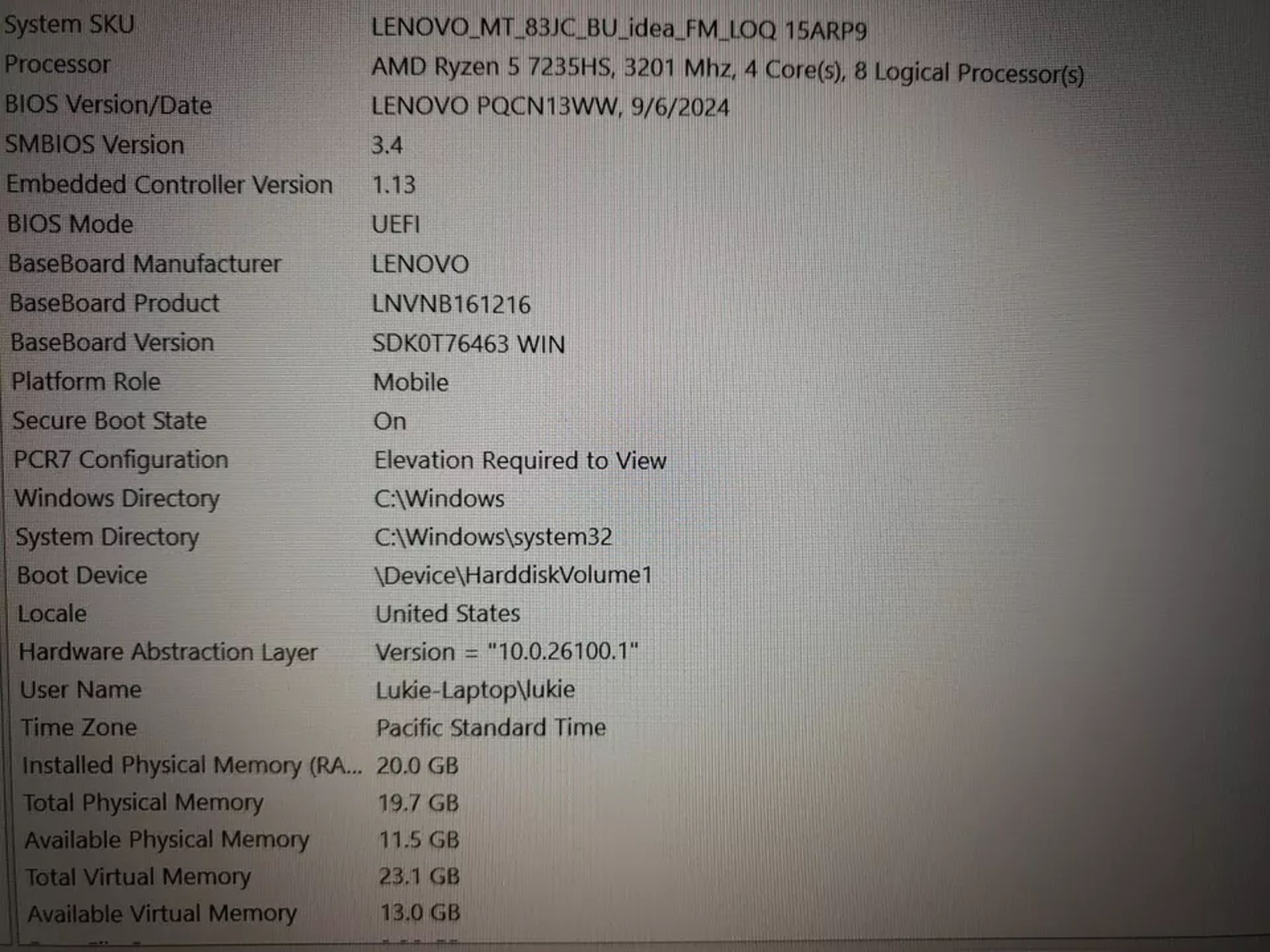 Lenovo LOQ 15 inch RTX 3050, Ryzen 5 7235HS, 20gb ddr5, 1.5TB storage
