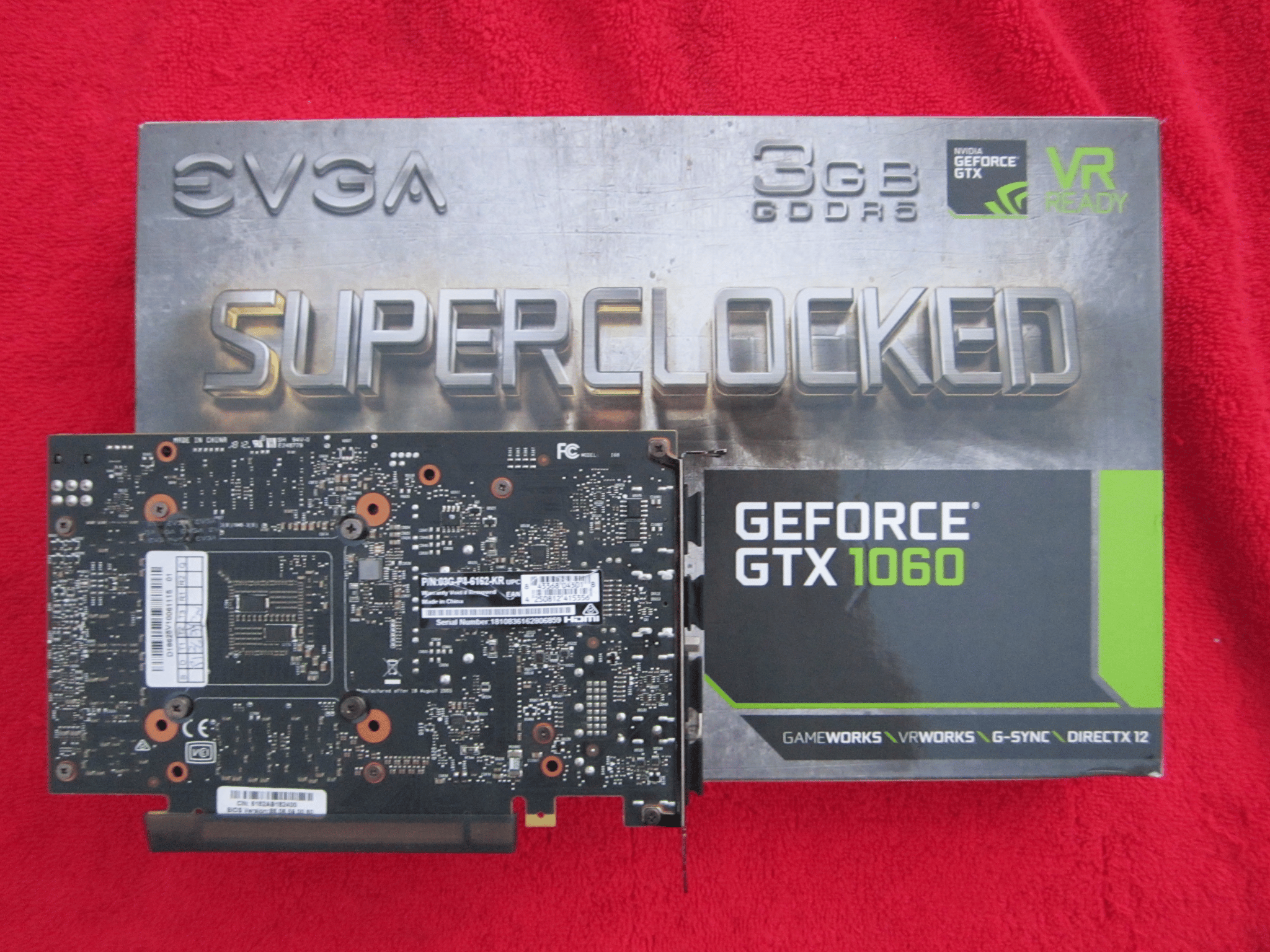 Clean! EVGA GTX 1060 SC 3Gb Graphics Card (03G-P4-6162-KR)