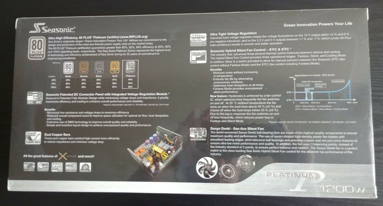 Seasonic Platinum 1200W, 80 Plus Platinum Fully Modular Power Supply (Brand New)