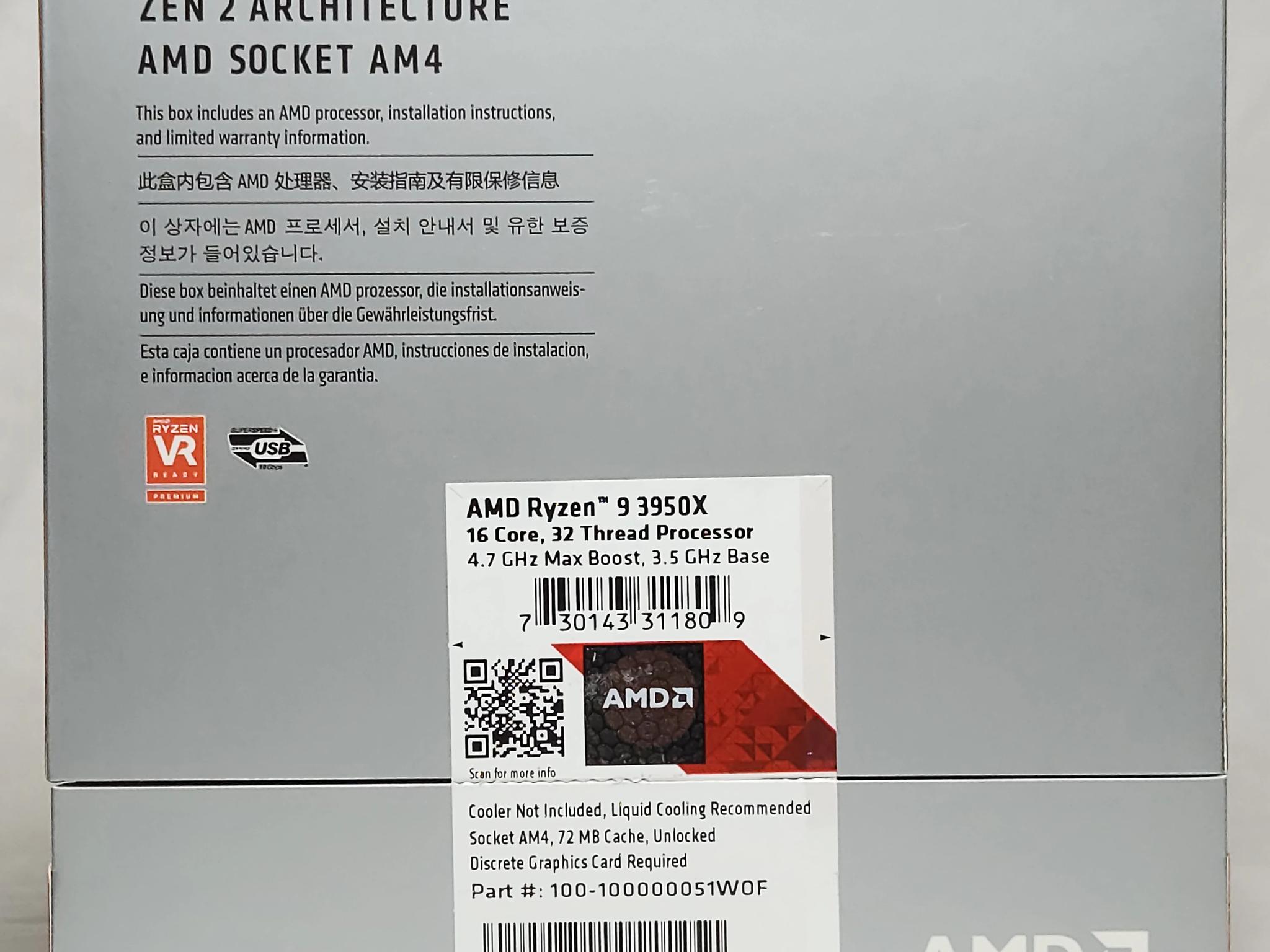 AMD Ryzen 9 3950x 16Core 32 Thread CPU