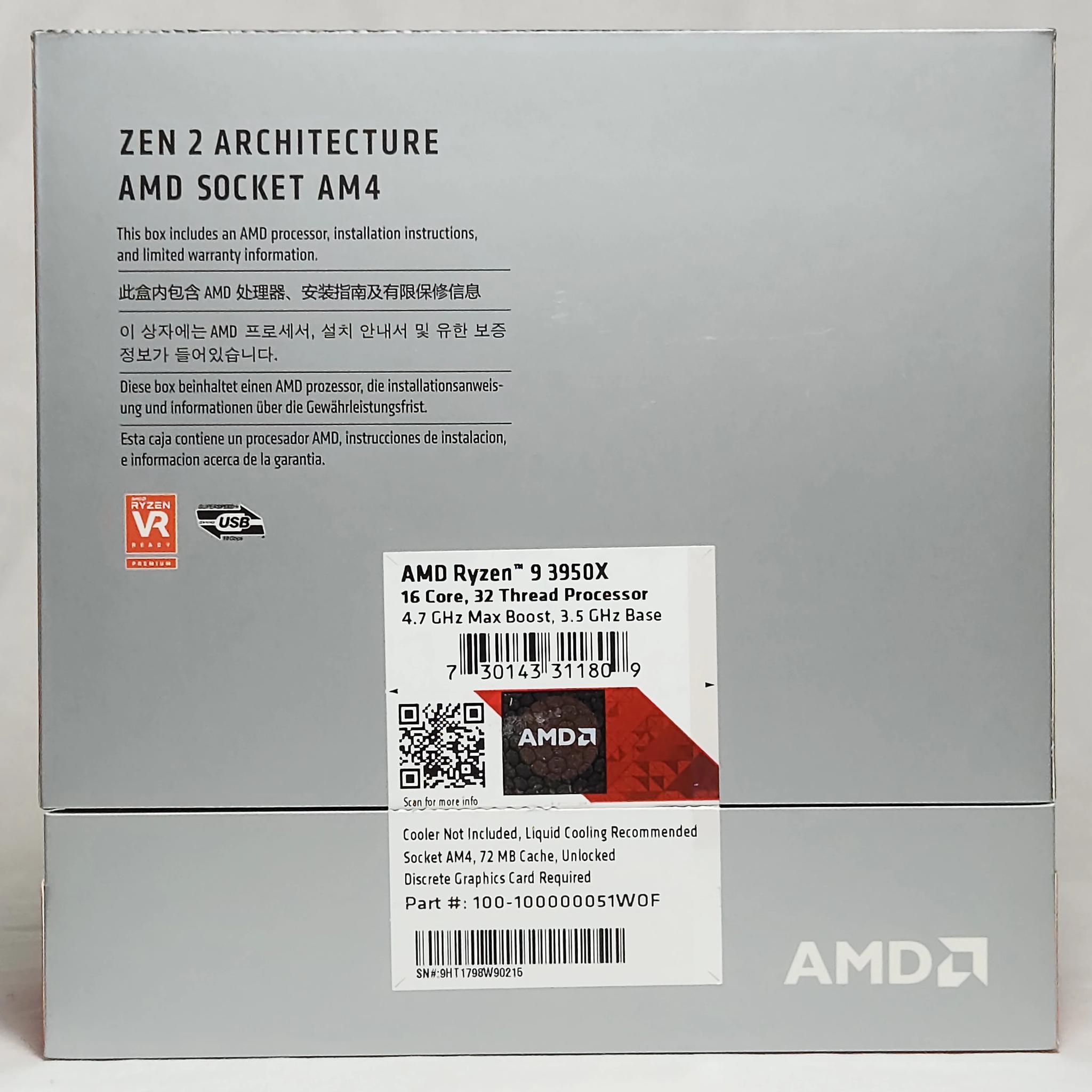 AMD Ryzen 9 3950x 16Core 32 Thread CPU