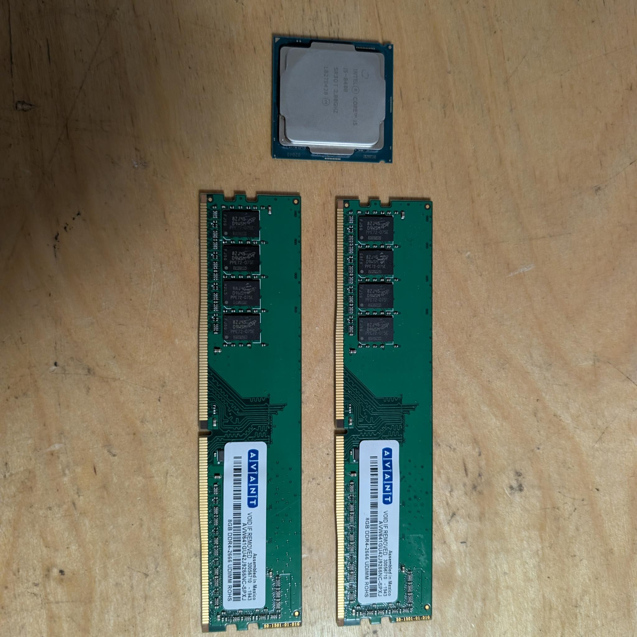 Intel Core i5-8400 + 16GB DDR4 2666MTs