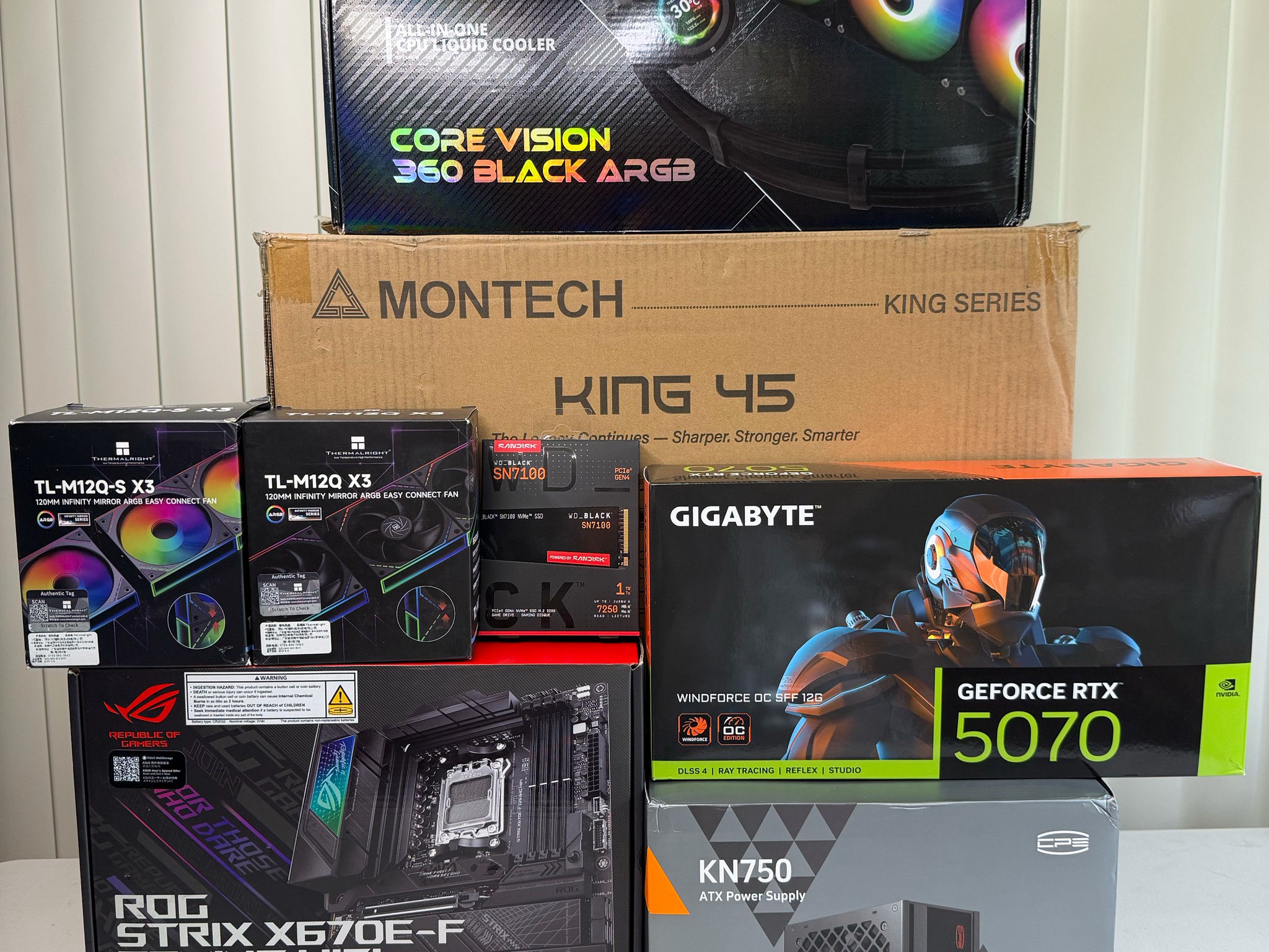 Cinder Ascent ROG AM5 Gaming PC AMD 7500X3D RTX 5070 32GB DDR5 1TB NVMe Gen4