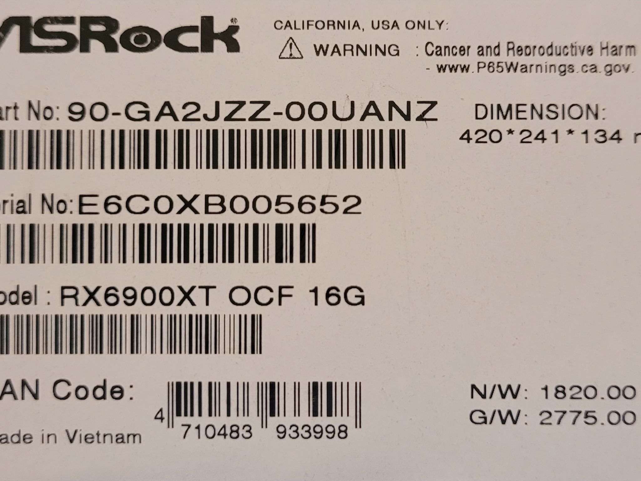 Asrock OC Formula 6900xt