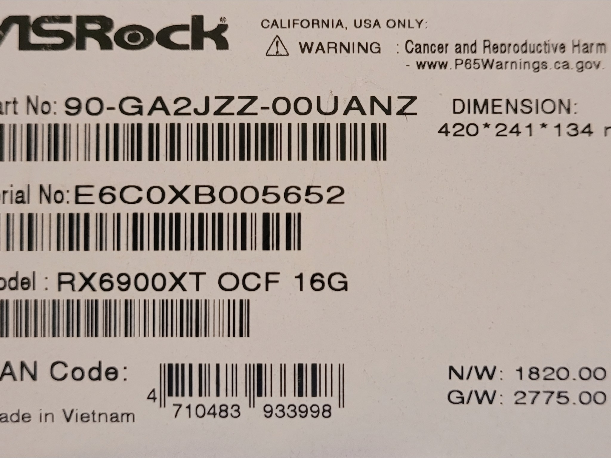 Asrock OC Formula 6900xt