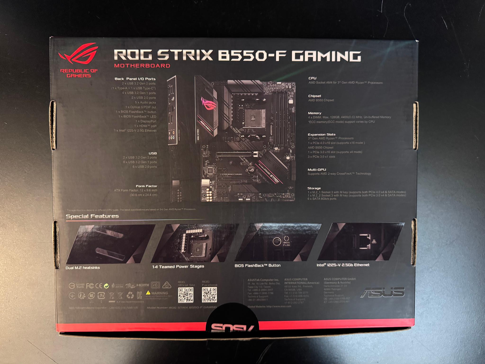 ASUS ROG STRIX B550-F Gaming Motherboard (AM4)