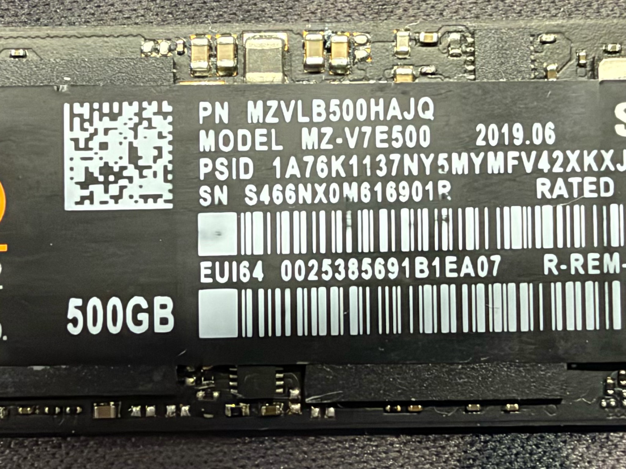 Samsung 970 EVO 500 GB NVME (98% Health)