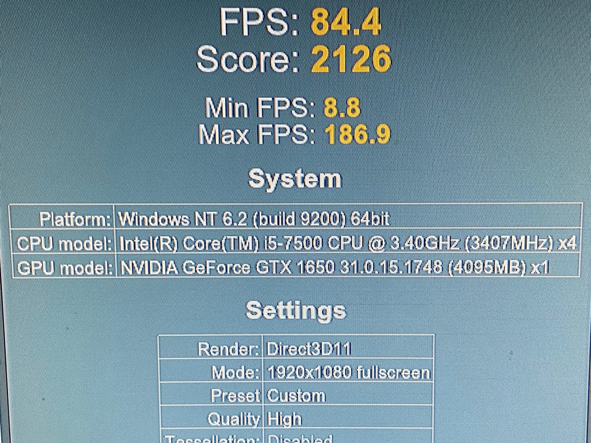 1080p/60+ FPS Gaming PC (i5-7500/GTX1650/16GB DDR 4/1TB m.2 drive