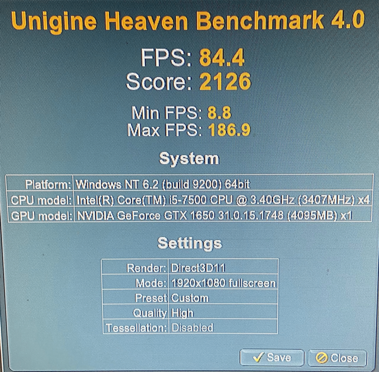 1080p/60+ FPS Gaming PC (i5-7500/GTX1650/16GB DDR 4/1TB m.2 drive