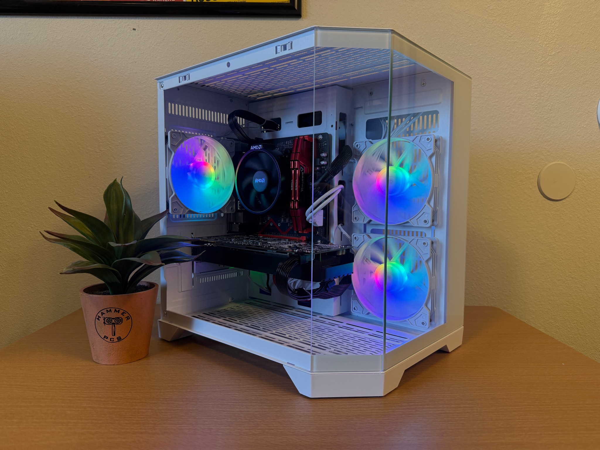 💈Custom White/Red RGB Gaming PC💈| Ryzen 3, GTX 1070, 16gb RAM | Fortnite, CoD, Arc Raiders, More!