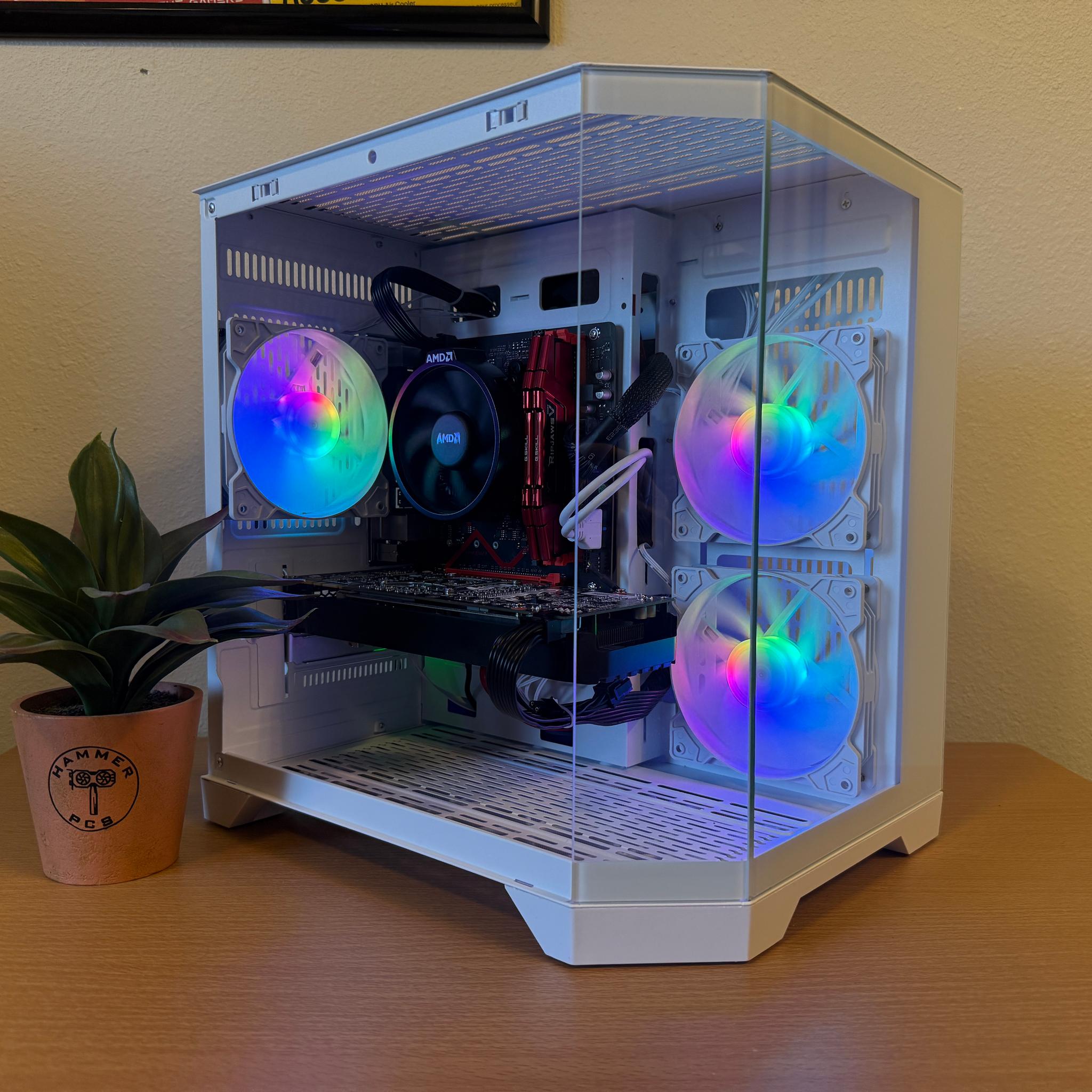 💈Custom White/Red RGB Gaming PC💈| Ryzen 3, GTX 1070, 16gb RAM | Fortnite, CoD, Arc Raiders, More!