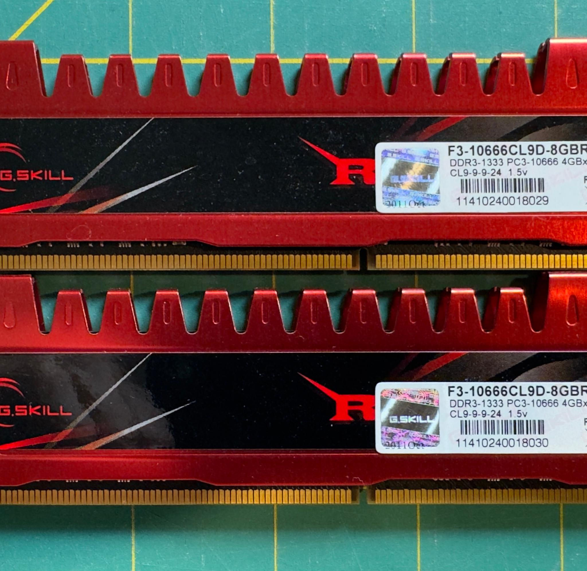 G.Skill Ripjaws X 8GB (2x4GB) DDR3 1333Mhz CL9 RAM Red