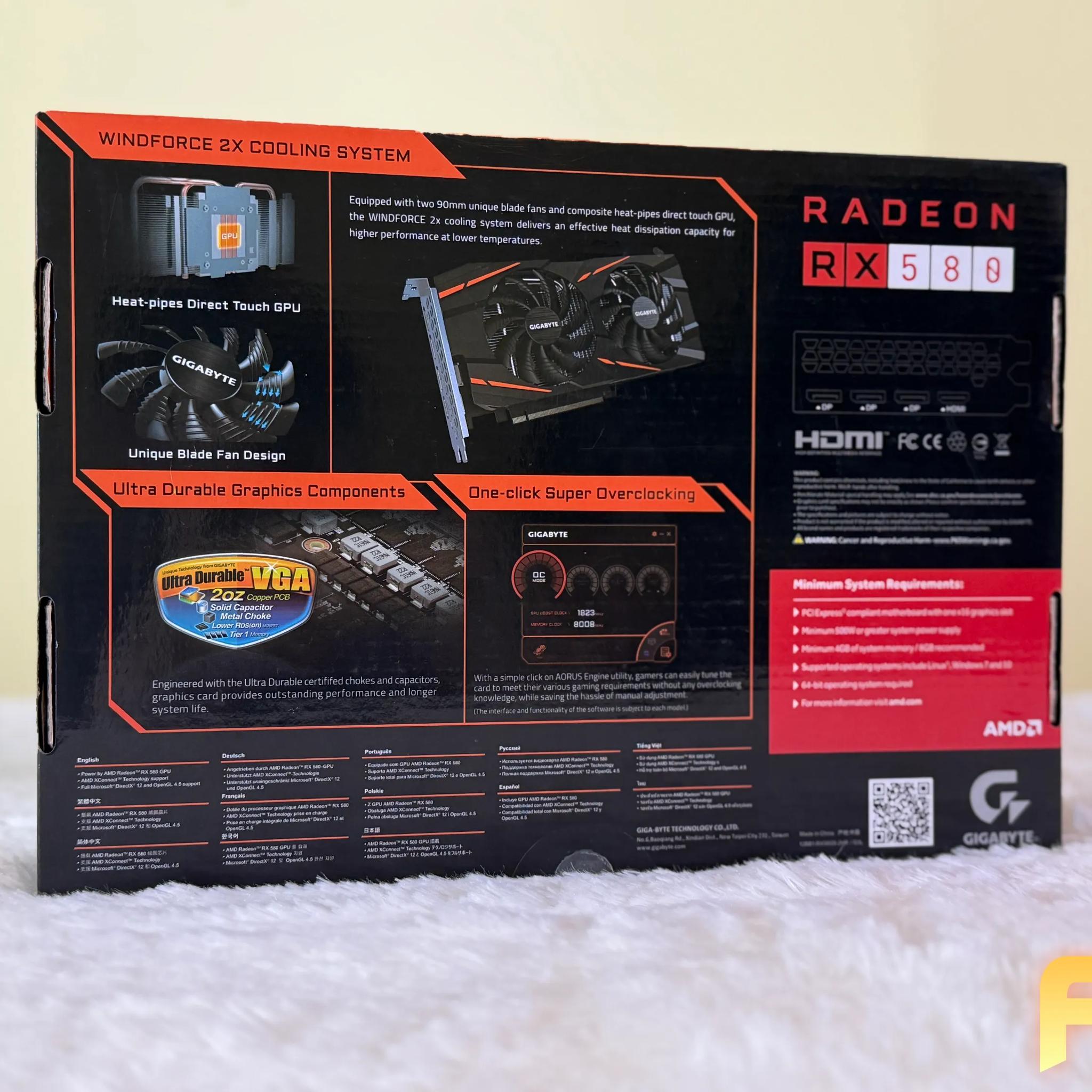 Radeon RX 580 8GB | Gigabyte GAMING Model | 8 GB VRAM | USED | Original Packaging | 1080p Ready