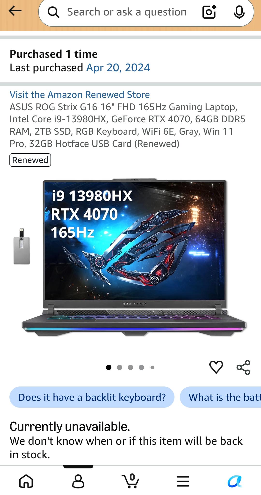 ASUS ROG Strix G16 Gaming Laptop – i9 / RTX 4070 / 64GB / 2TB