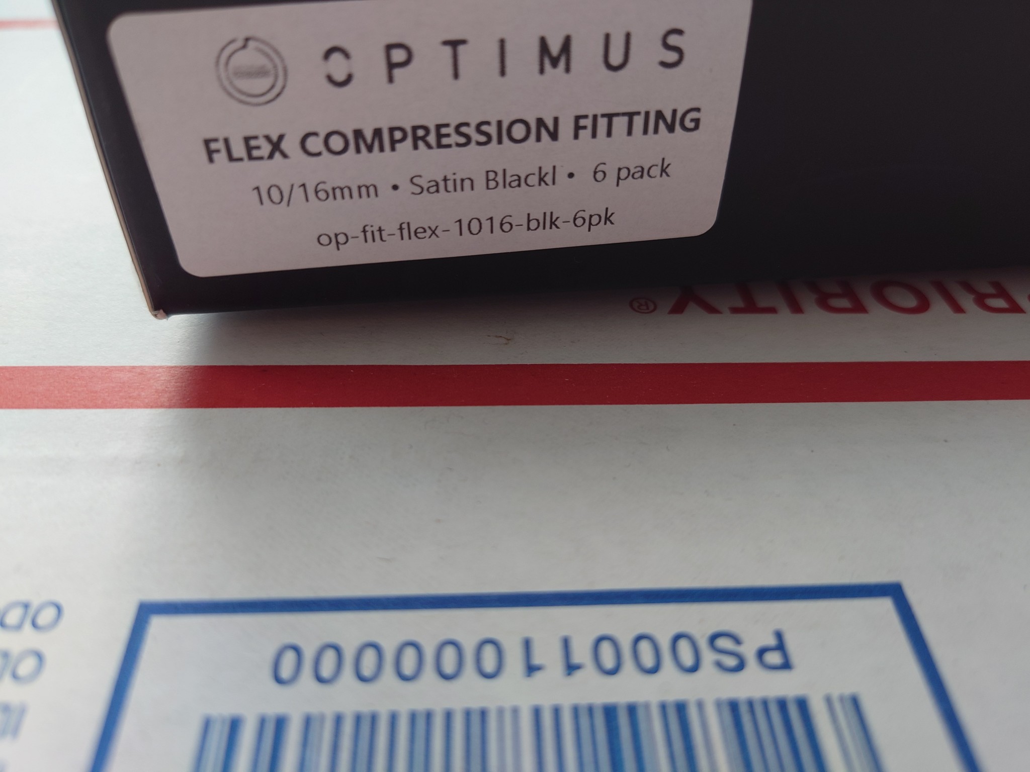 Optimus Flex Compression Fitting Satin Black 6 Pack