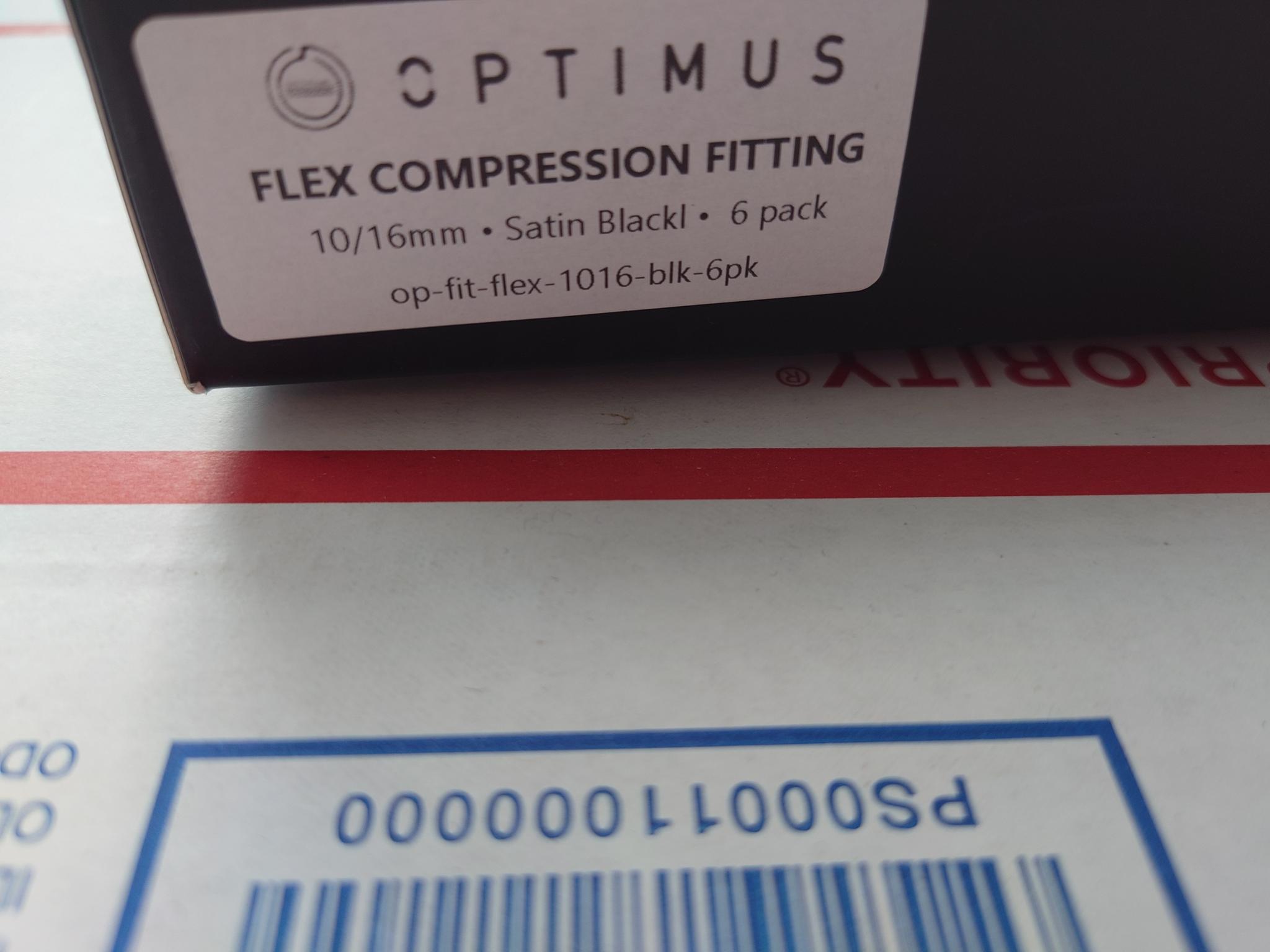 Optimus Flex Compression Fitting Satin Black 6 Pack