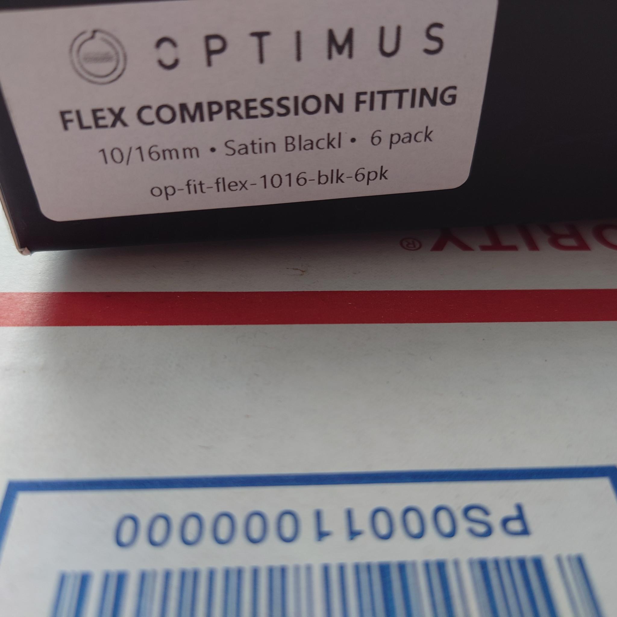 Optimus Flex Compression Fitting Satin Black 6 Pack