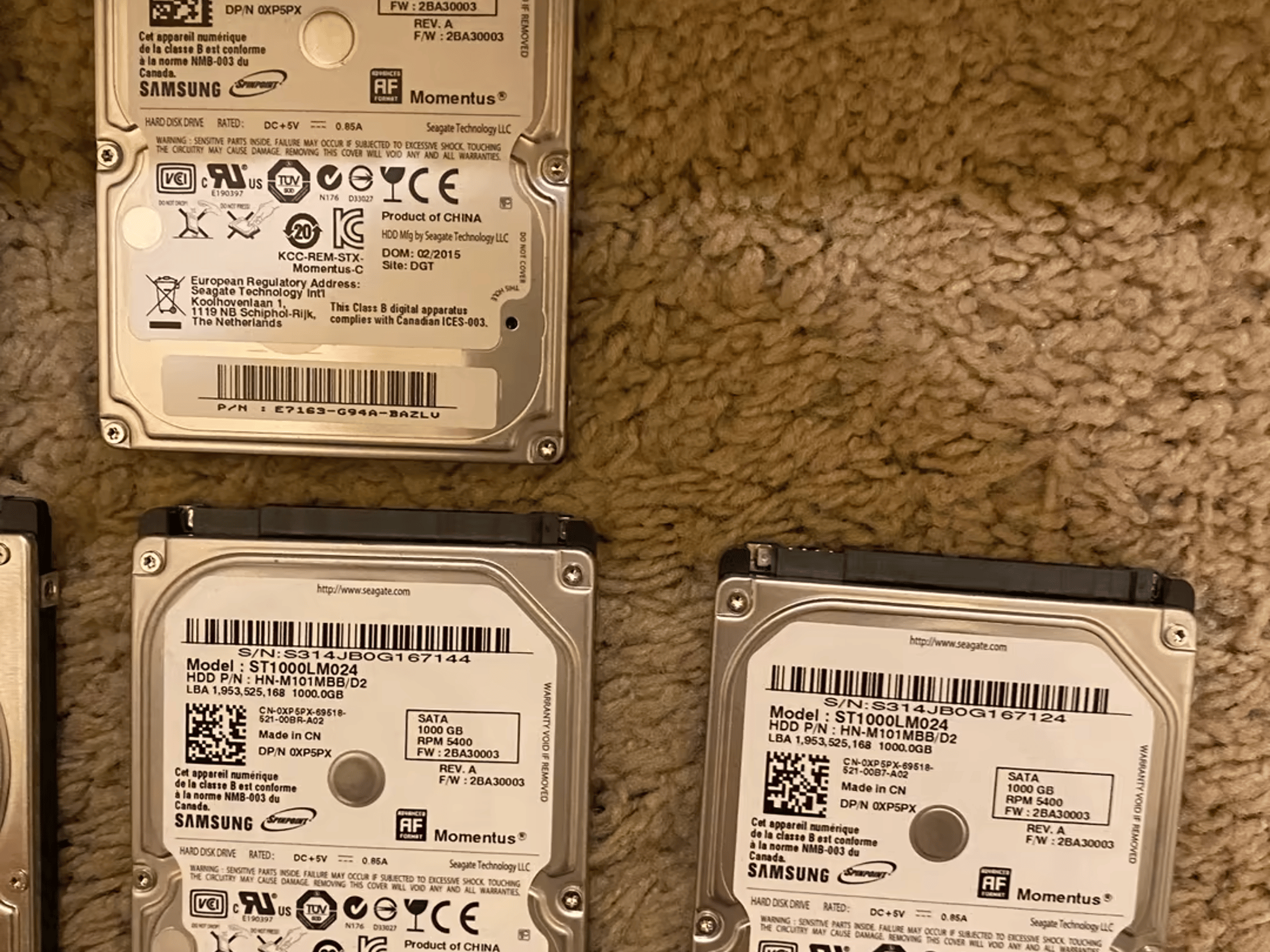 Lot of 11 x 1TB 2.5” HDDs - Wiped All Drives